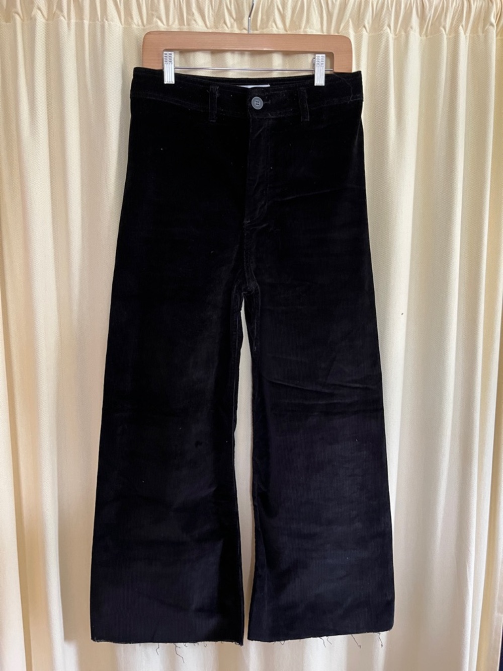 Zara Black Wide Leg Corduroy Pants